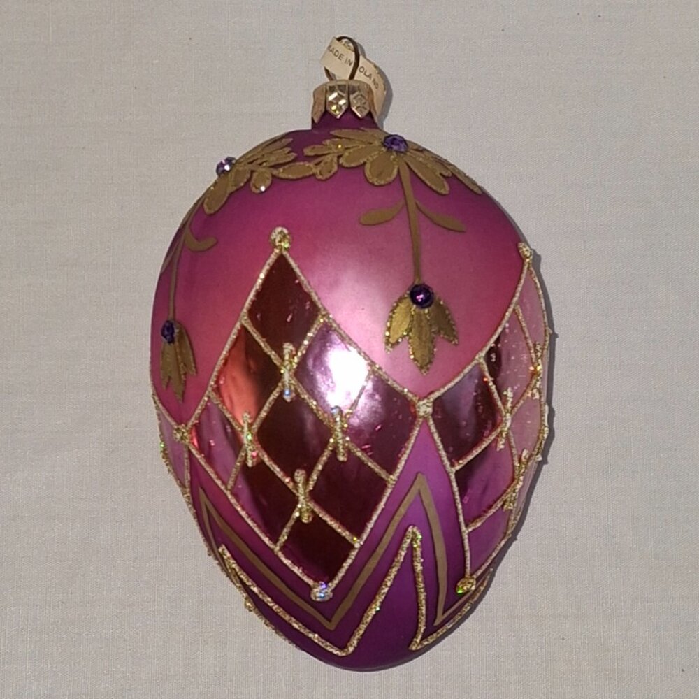 Christmas Ornament Christel Dauwe Collection Fabergé Egg Style Made in Poland - Picture 3 of 6